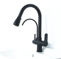 Homary Water Filter Kitchen Faucet Pull Out Faucet in Matte Black Swirling Faucet Solid Brass MegaBDM