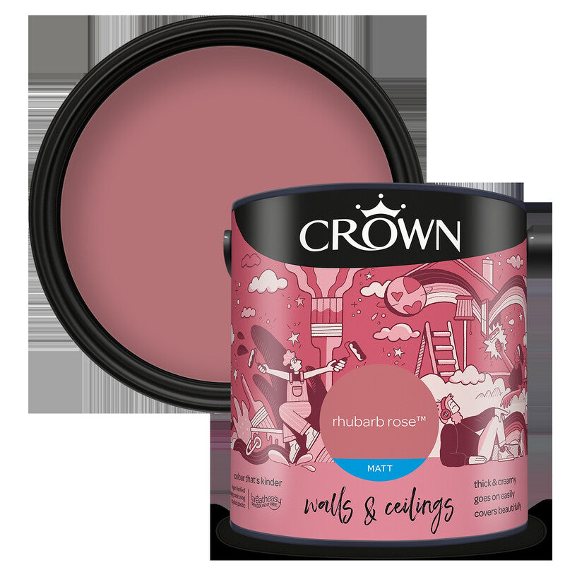 Crown Matt Emulsion Rhubarb Rose 2.5L MegaBDM