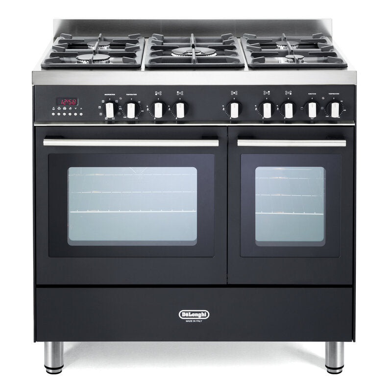 DeLonghi DTR906-DF/AN 90cm Dual Fuel Range Cooker, Anthracite Black, B Rated MegaBDM