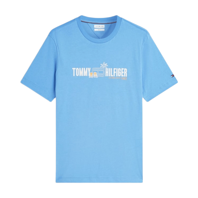Tommy Hilfiger Logo Graphic Jersey T-Shirt - Blue Spell MegaBDM
