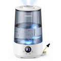 Homvana 3.6L Humidifier H101 Grey - Top-Fill, SilentSpary™ Tech, 360° Cool Mist, 34H Durable, Quiet 16 dB, BPA Free, Aroma Diffuser, 7-Colour Night Light. MegaBDM