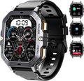 OUKITEL BT101 Black Smartwatch-2.02 Inch Military Smart Watch for Men Bluetooth Call Waterproof Fitness Tracker 410mAh 100+ Sports Modes Android iOS MegaBDM