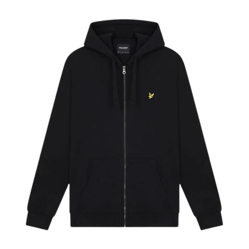 Lyle & Scott Loopback Cotton Full Zip Hoodie - Jet Black MegaBDM