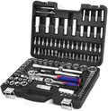 WORKPRO 108-Piece 1/4" & 1/2" Drive Socket Set with Bits, Quick Release Ratchet Wrench Set - CR-V Mechanics Tool Set, Father's Day Gift, for DIY and Car Repair MegaBDM