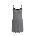 IZURIA Collar Narrow Lace V-Neck Light Grey Suspender Dress M MegaBDM