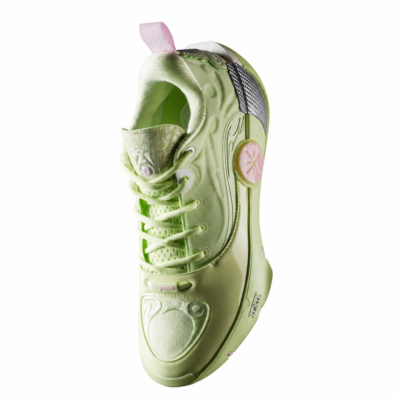 EU42.5 Li-Ning Men's WAY OF WADE 12 Professional Basketball Shoes SUPER BOOM LiNing CARBON-FIBER PLATE Competition Sneakers ABAV085 Men's Basketball Professional Game Shoes Indoor Outdoor - Butterfly Pink Green MegaBDM
