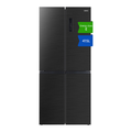 CHiQ JKR415WGE 415L 80cm Wide French Door No Frost American Fridge Freezer, Black Stainless Steel, E Rated MegaBDM