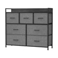 Ochama x SONGMICS Chest of Drawers, Dresser, Bedroom Furniture, Metal Frame, 7 Drawers, Modern, Grey MegaBDM