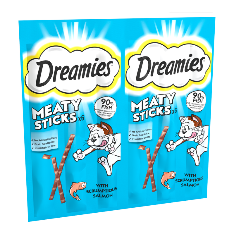 Dreamies Meaty Sticks Adult Cat Treats with Scrumptious Salmon 30g MegaBDM