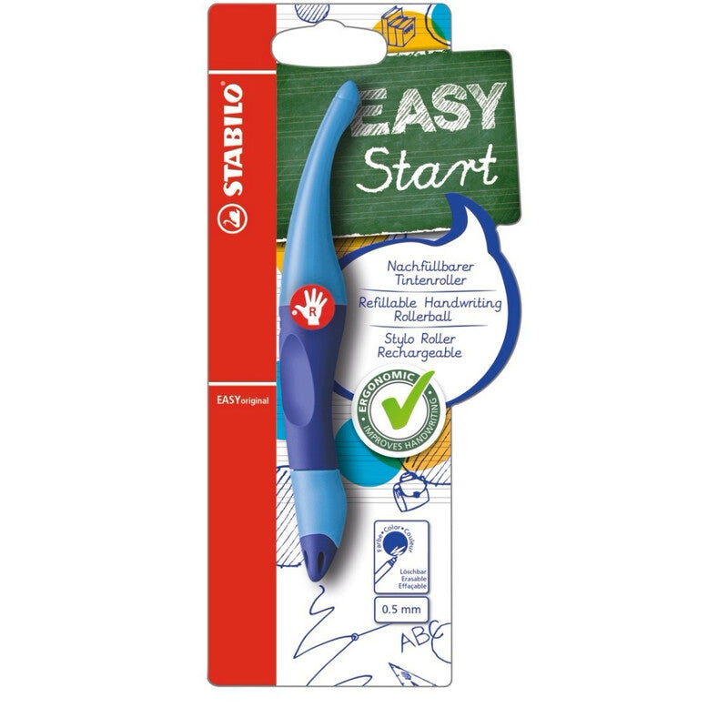 STABILO EASYoriginal - Ergonomic Rollerball - Right-Handed - Pack of 1 - Dark Blue/Light Blue MegaBDM