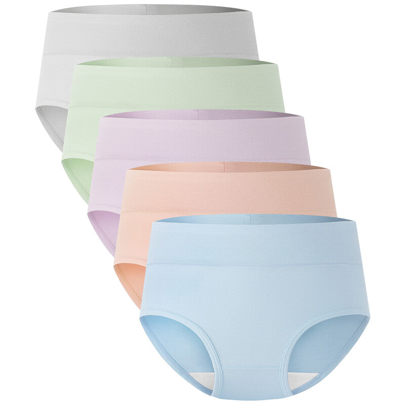 BAMBOO COOL Women's Underwear High Waisted Briefs Full Coverage Soft and Breathable Panties M (5Pack) MegaBDM