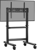 Large TV Stand on Wheels for 50, 55, 60, 65, 70, 75, 80, 83, 86 Inch LCD LED OLED Flat Panel Plasma TV, Rolling TV Cart Trolley with Shelf, Wheels, Max VESA 800x600, up to 90kg MegaBDM