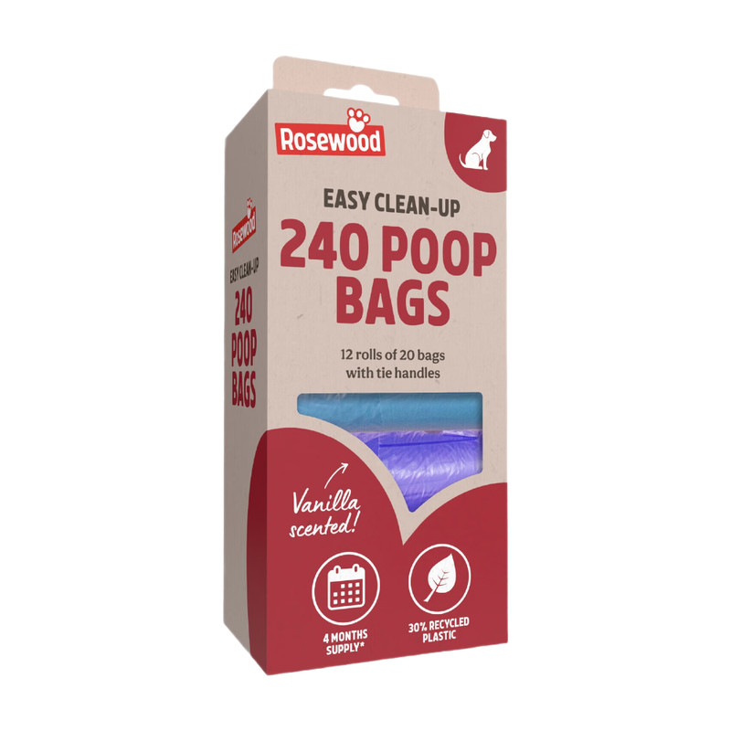 Rosewood Dog Poo Bags with Handles 240 Easy Clean-Up Poop Bags MegaBDM