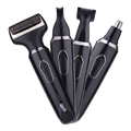 DSP Men's Professional 4-in-1 Electric Shaver and Trimmer, rechargeable and waterproof, with nose and beard trimmer, body groomer, and facial brush, USB fast charging, portable travel design. MegaBDM