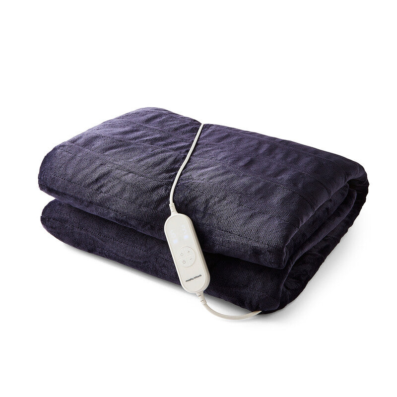 Morphy Richards EverCosy Large Luxury Striped Fleece Electric Heated Throw – Navy, 610105 MegaBDM