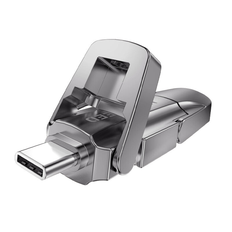 MOVESPEED USB Flash Drive – 256GB Thumb Drive, 1090MB/s High-Speed Read, USB 3.2 Gen 1 + Type-C Dual Interface, Zinc Alloy Flip Cover Design, YSUYVP10-256GSR MegaBDM