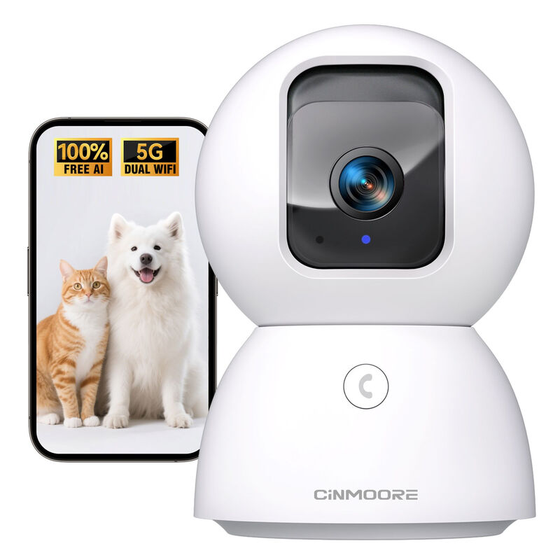 CINMOORE 3K Security Camera Indoor, Non-Subscription AI Person/Pet/Cry Detection, 4MP Pets/Dogs/Cats Camera w/Phone App, Pan Tilt 2.4GHz WiFi Cameras for Home Security, Full Duplex 2-Way Audio, IR Night Vision MegaBDM