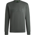 BOSS Stretch-Cotton Sweatshirt with Sandwich Logo - Dark Grey MegaBDM