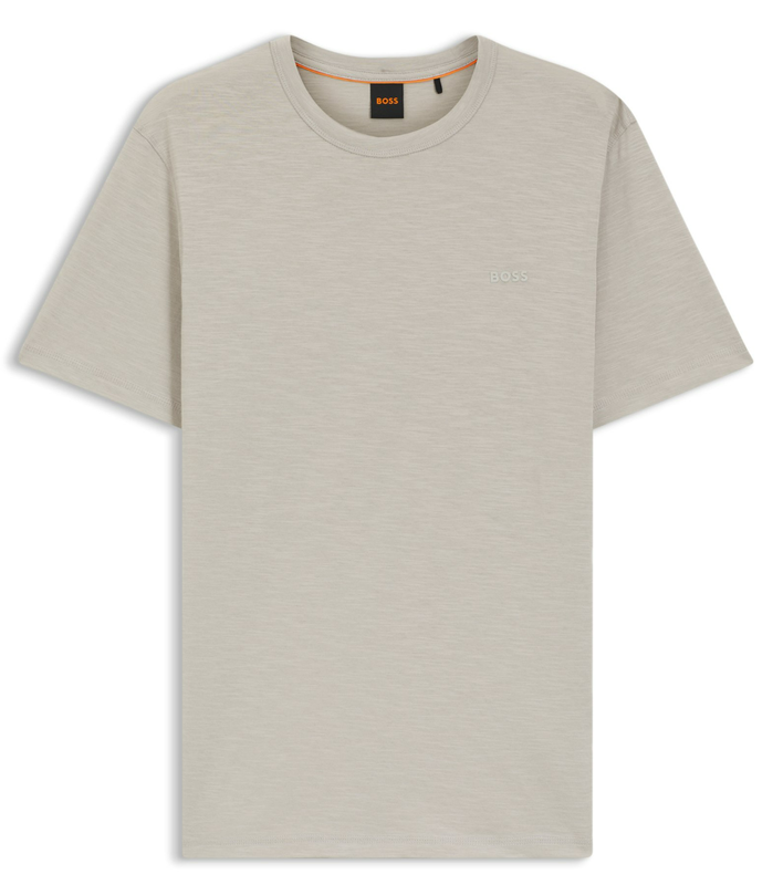 BOSS Cotton Jersey T-Shirt with a Twill Patch - Light Grey MegaBDM