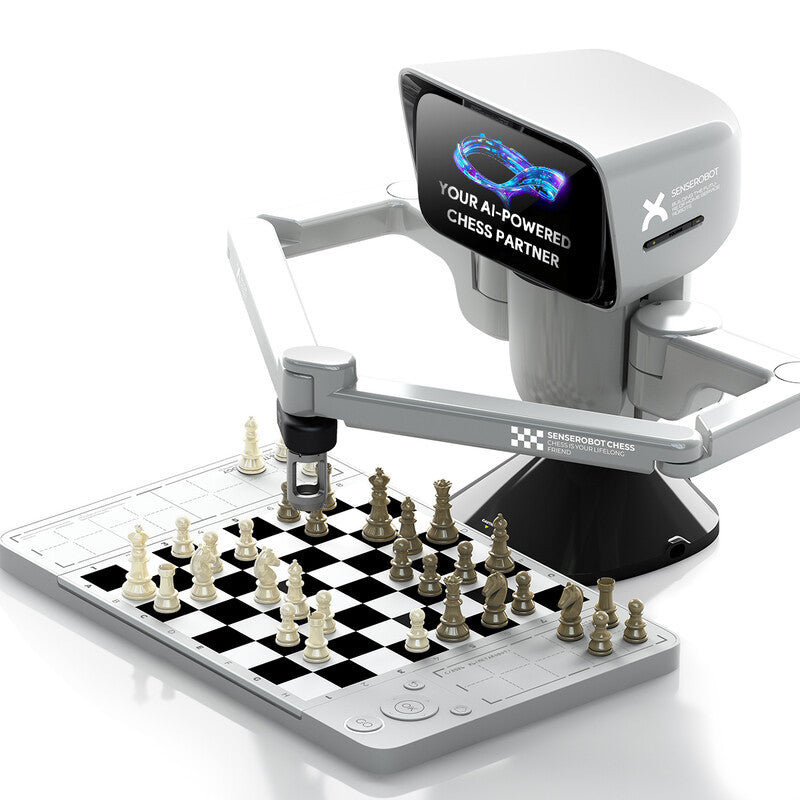 In stock, next-day delivery, supports 3D printed DIY pieces | SenseRobot mini AI chess robot - electronic chessboard with robotic arm, smart chess set for adults and children, supports app connection, portable travel chess game MegaBDM