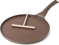 SENSARTE Nonstick Crepe Pan, Swiss Granite Coating Dosa Pan Pancake Flat Skillet Tawa Griddle 10-Inch with Stay-Cool Handle, Induction Compatible, PFOA Free (Toffee Brown) MegaBDM