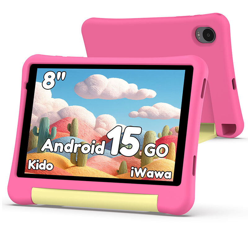 [Early Bird £65 | First 10 Only] Alldocube Kido Children's Tablet with Pink protective case, 8 Inch Android 15, Child Lock, Unisoc T310, 3GB+32GB, 5G WiFi, 5000mAh, 2 Speakers, 3.5 mm Socket, Front 2MP+Rear 5MP, no Adapter MegaBDM
