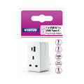 Status USB-C & USB-A Plug Through Adaptor 15.5W White MegaBDM