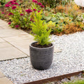 Strata Amalfi Planter Round Small D:35 x H:34cm Pewter MegaBDM
