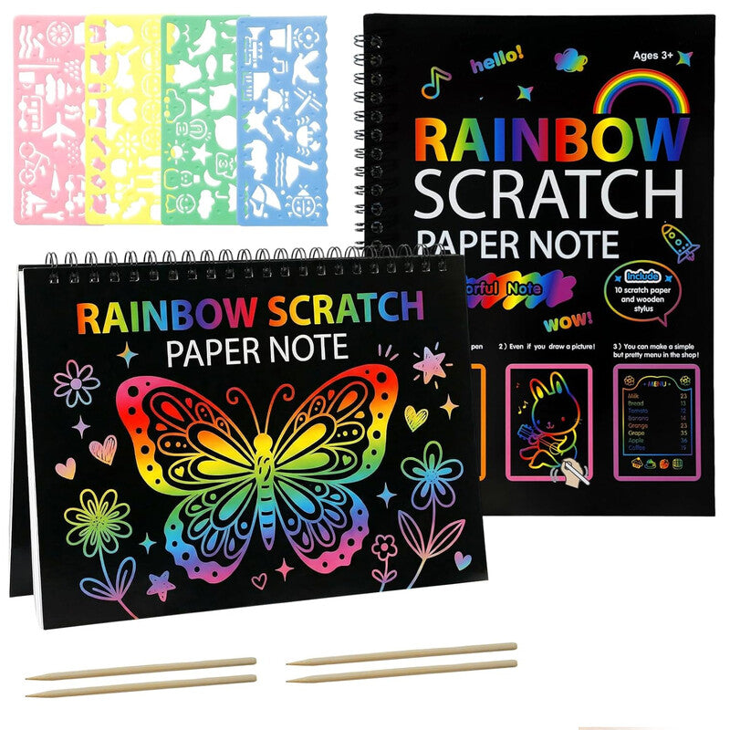 OSLINE Kids Scratch Art Drawing Pad, 2 Books MegaBDM