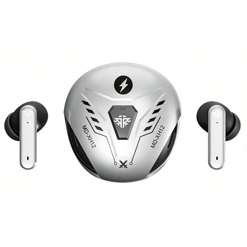 VoxorAI XH12 Silver AI Translator Earbuds, Real-Time Translation, Supports 150 Languages, Bluetooth Gaming Stylish Earbuds, for Learning, Travel, Business MegaBDM