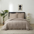 Meeallhome Vintage Ruffle 2-Piece Bedding Set, Quilt 135*200 cm, Wheat, Modern Farmhouse Style MegaBDM