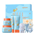 QUIYUM New Year Gift Citrus Vitamin C Skincare Set (11pcs) - Facial Cleanser 100g, Eye Cream 20g, Face Cream 50g, Body Scrub 200g, Face Mask 25g×3, with Hair Ties×2, Facial Massage Comb, Teddy Bear Towel MegaBDM