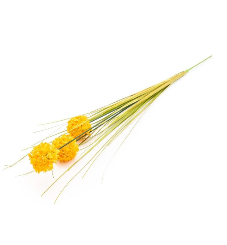 Candlelight Artificial Billy Button Grass Stem Yellow 68cm MegaBDM