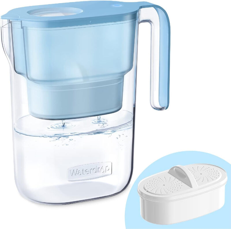 Waterdrop PT-05B Elfin Water Filter Jug, 1×90 Days Filter, 2.5L, NSF Certified, Fridge-Friendly, Reduces Lead, Fluoride, Chlorine and More, BPA Free, Blue MegaBDM