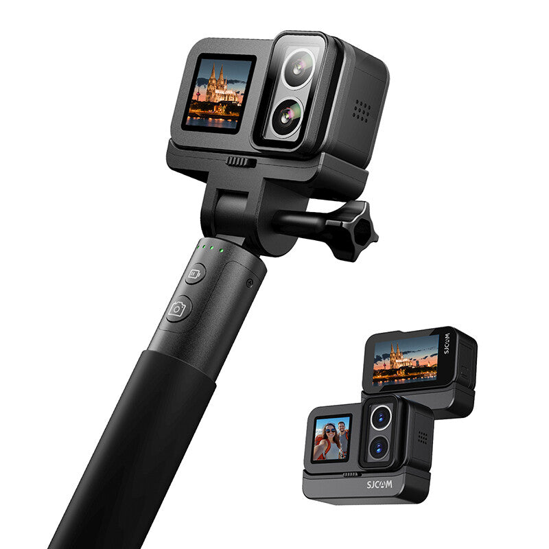 SJCAM SJ20 Action Camera with 6-Axis Gyro Stabilization 480-Mins Battery and Day & Night Lenses 4K 30fps Dual Screen 2.29" Touch Plus 1.3" Selfie Display MegaBDM