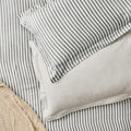 Yard Pillowcase Pair Hebden Stripe Reversible 100% Cotton Grey MegaBDM
