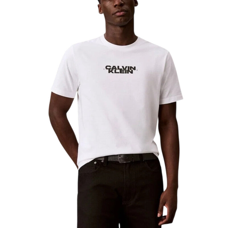 Calvin Klein Men's Ss 20S Washed Spine Graphic Tee - Bright White MegaBDM