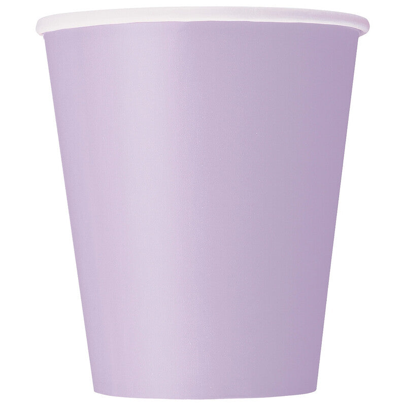 Unique Party Paper Cups, Lavender, 266ml, 14 Pack MegaBDM
