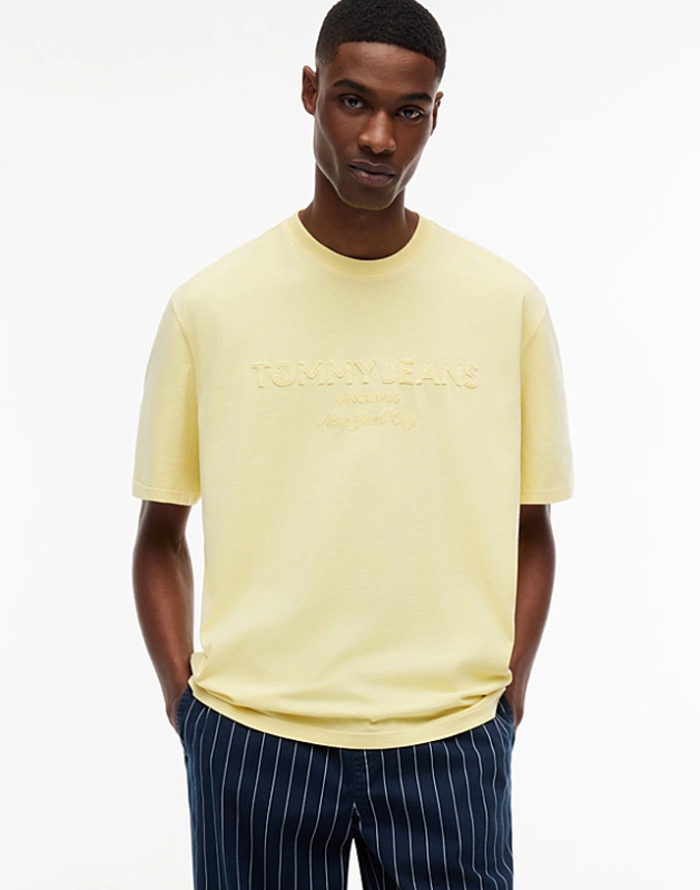 Tommy Hilfiger Jeans Classic Tonal Logo Oversized T-Shirt - Citronella MegaBDM
