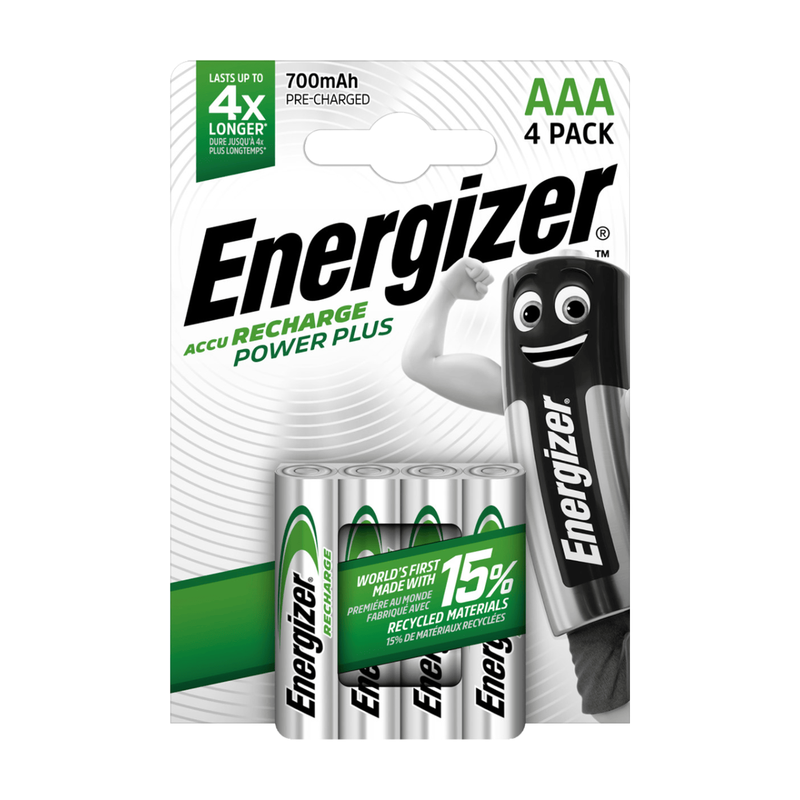 Energizer AAA 700mAh Recharge Power Plus Batteries – Pack of 4 MegaBDM