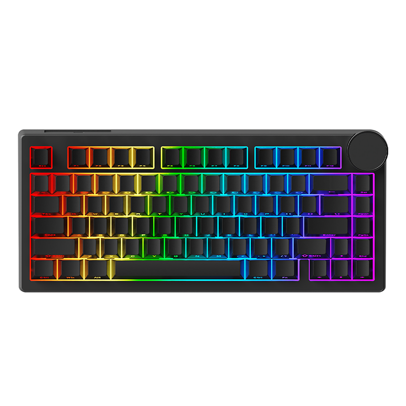 AJAZZ AK820 V2 wired HE magnetic switch gaming mechanical keyboard side engraved black keycap high performance 8K return rate Starry Sparkle multifunctional metal knob 75% layout office mechanical keyboard RGB DIY gaming office dual-use MegaBDM
