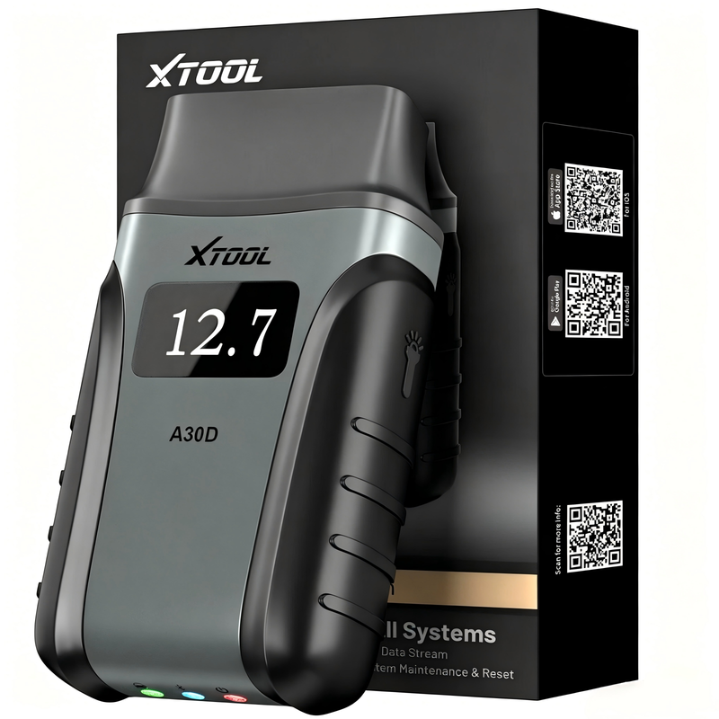 XTOOL A30D Bidirectional OBD2 Scanner Diagnostic Tool All System & 19 Reset | Lifetime Update Scan Tool Wireless for iPhone & Android,Crank Sensor EPB Throttle Relearn,ABS SRS Transmission,FCA & CAN FD MegaBDM