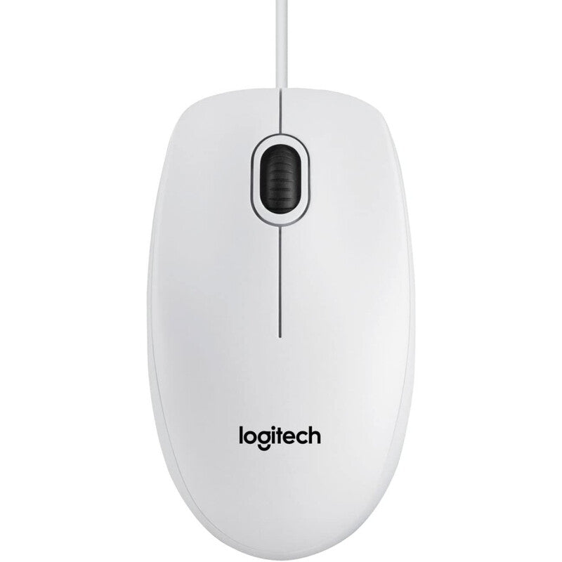 Logitech B100 USB Wired Mouse - White MegaBDM