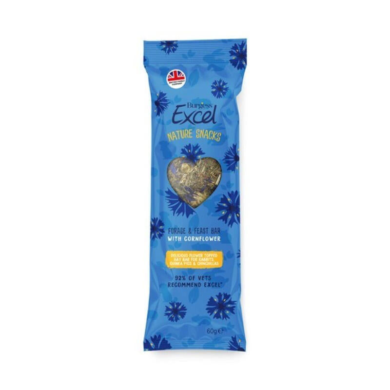 Burgess Excel Forage & Feast Bar Cornflower 60g MegaBDM
