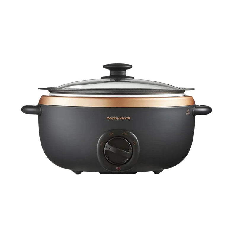 Morphy Richards 461016 Sear & Stew Black/Rose Gold Slowcooker 6.5L, Dishwasher Safe MegaBDM