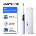 SAKYPRORAL Electric Toothbrush with AI Smart Screen for Adults Kids Teens | 150-Day Battery, Real-Time Brushing Map | Whitening Mode, 3-Min Timer, Travel Case | Family Sonic Toothbrush (G5S Blue) MegaBDM