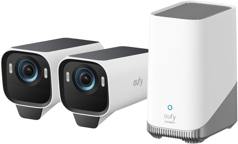 eufy Security eufyCam S3 Pro 2-Cam Kit Solar Security Camera Outdoor Wireless with Solar Panel, Colour Night Vision, 4K, Forever Power 2.0, Face Recognition AI, Expandable Local Storage No Monthly Fee MegaBDM