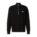 Calvin Klein Men's Cotton Waffle Quarter Zip Jumper - Black MegaBDM