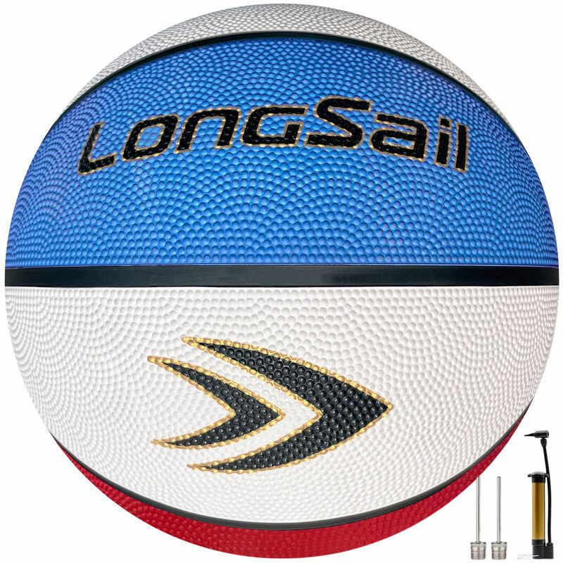 High-Quality Rubber Basketball (29.5") Size 7# Red/White/Blue MegaBDM