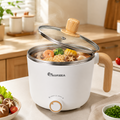 IAGREEA 1.0L Mini Electric Cooking Pot, Multifunctional Hot Pot & Noodle Cooker with Stainless Steel Inner Pot, 300W/600W Dual Power Control, Compact Cooker for Soup, Rice, Pasta, Boiling & Daily Meals MS-AFX004 MegaBDM